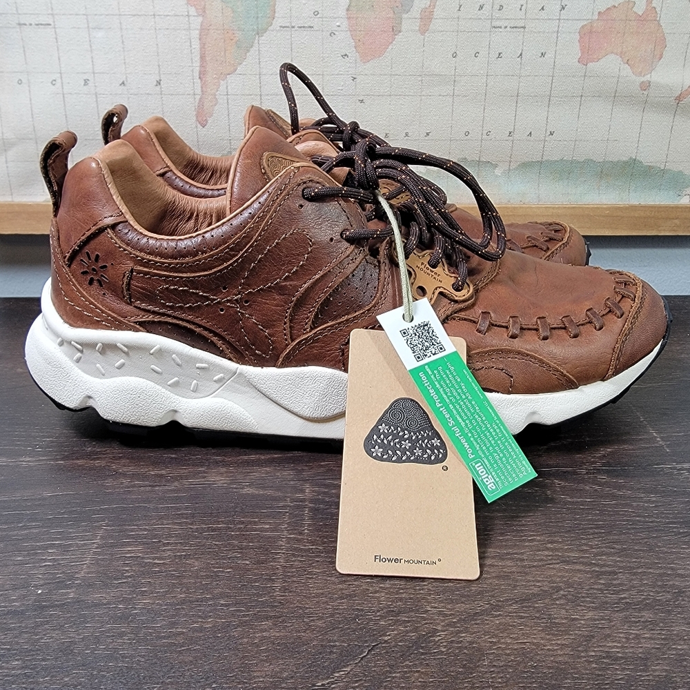 BRAND NEW Flower Mountain Premium Leather Designer Sneaker Men's Size 11.0